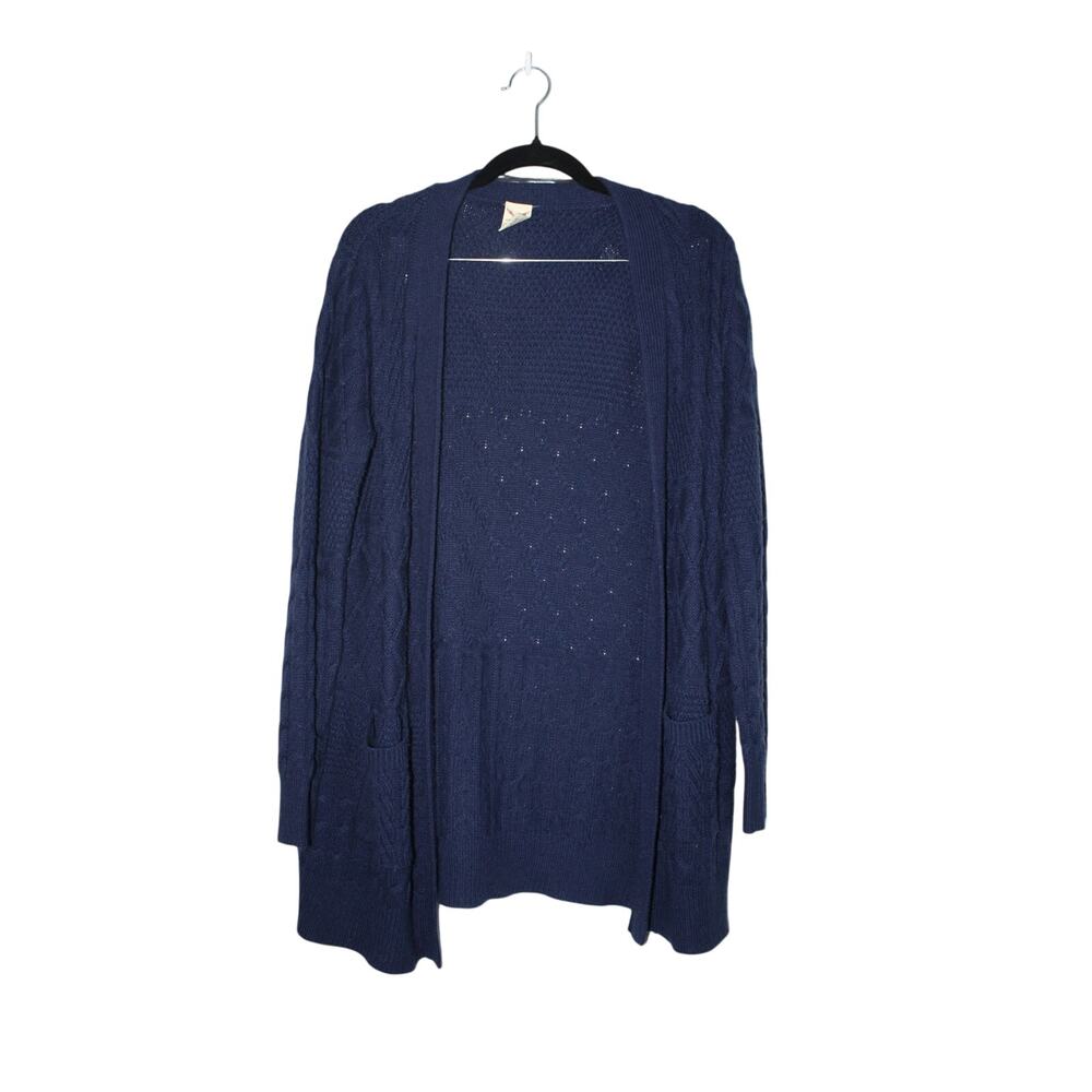 Faded Glory Cardigan Sweater Blue M Long Sleeve Knit Pockets - Picture 4 of 5